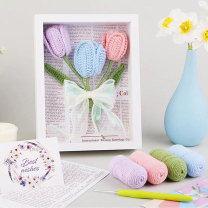 DIY Flower Crochet DIsplay Frame Kit - Tulips