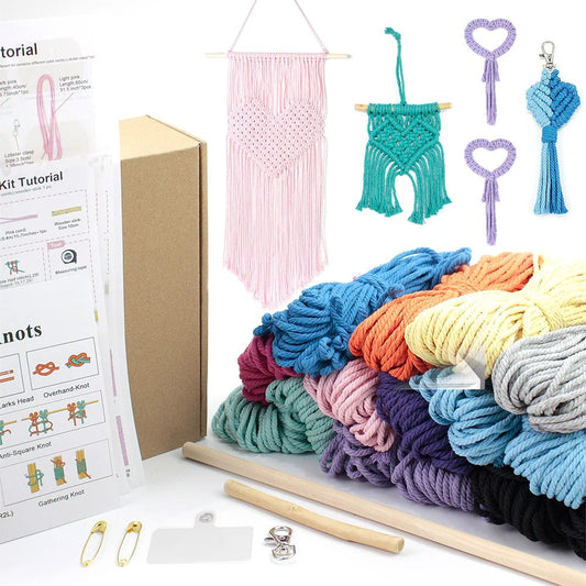 DIY Knitting love heart combo Macrame Kit - Includes 4 Tutorials