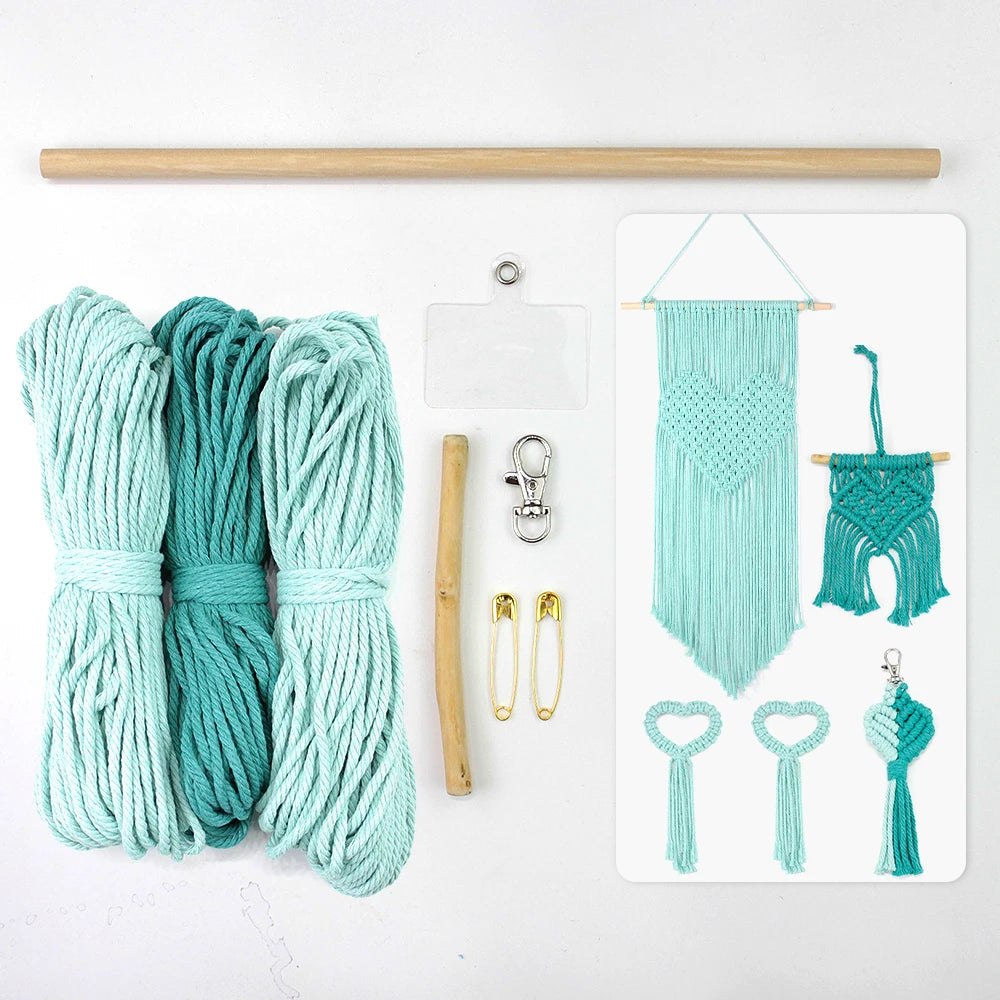 DIY Knitting love heart combo Macrame Kit - Includes 4 Tutorials