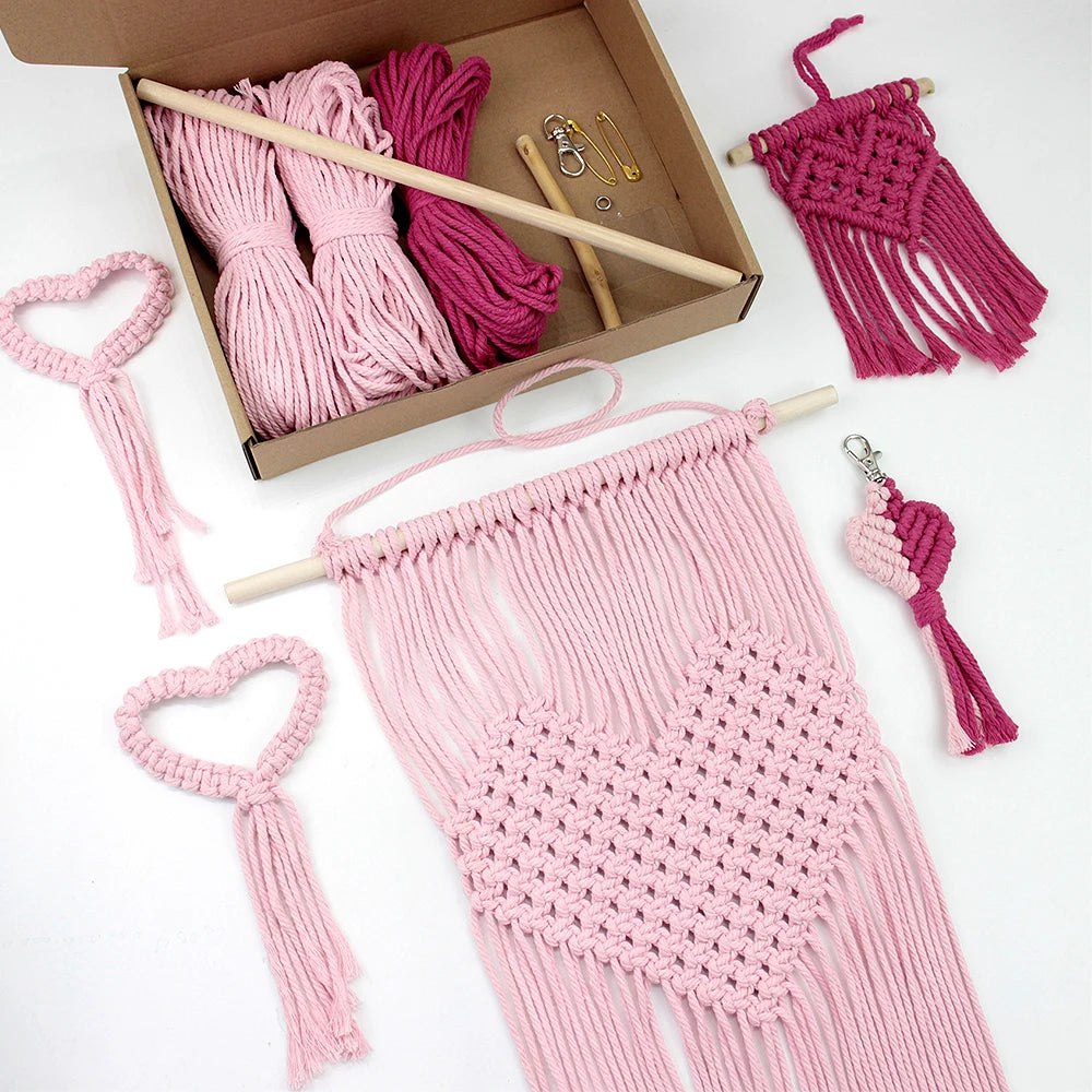 DIY Knitting love heart combo Macrame Kit - Includes 4 Tutorials