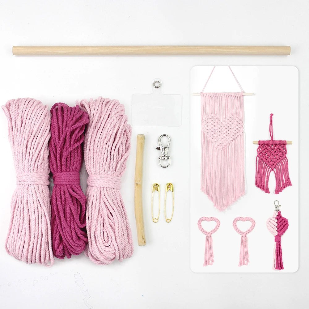 DIY Knitting love heart combo Macrame Kit - Includes 4 Tutorials