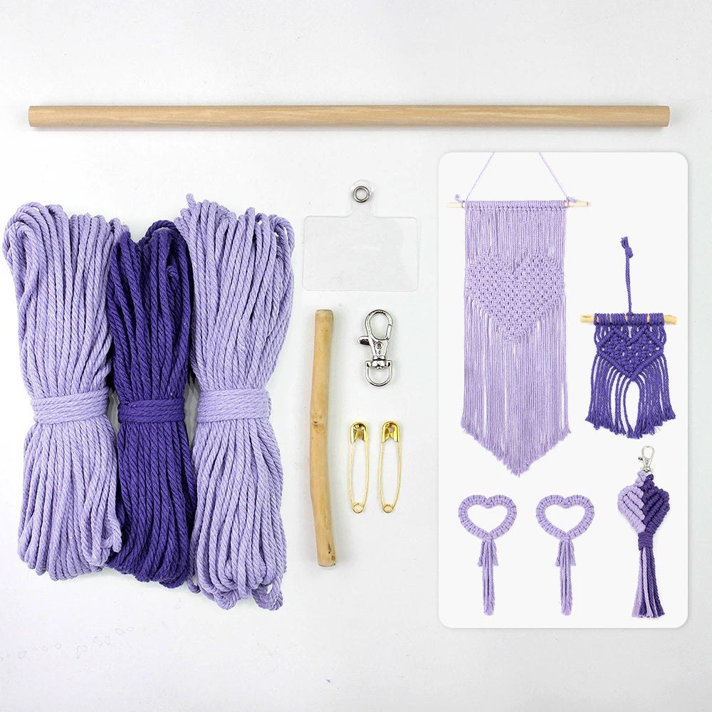 DIY Knitting love heart combo Macrame Kit - Includes 4 Tutorials