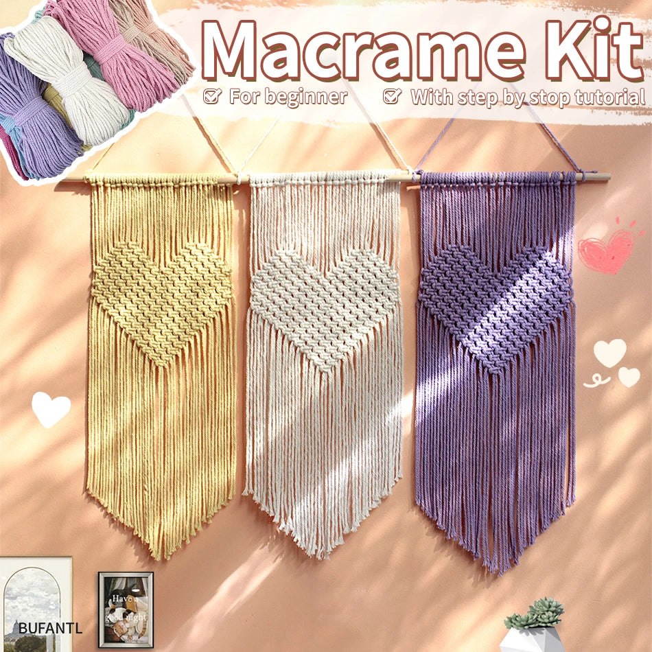 DIY Love Heart Tapestry Macrame Kit