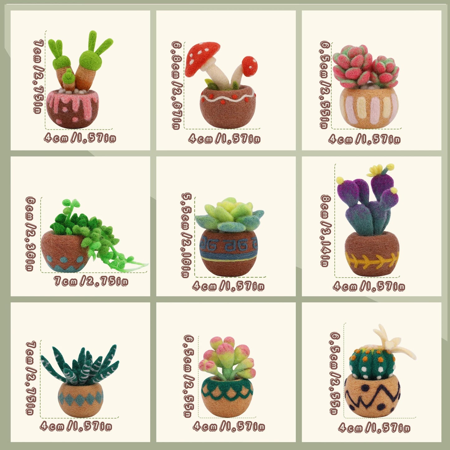 DIY Needle Wool Felting Starter Kit - Succulent Potted Plants