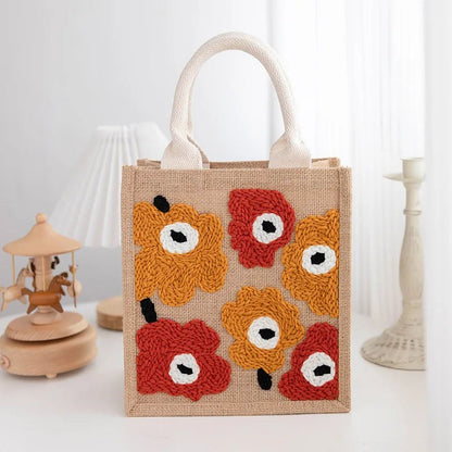 DIY Punch Needle Floral Canvas Bag for Beginners