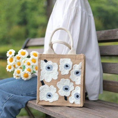 DIY Punch Needle Floral Canvas Bag for Beginners