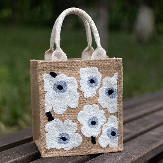 DIY Punch Needle Floral Canvas Bag for Beginners