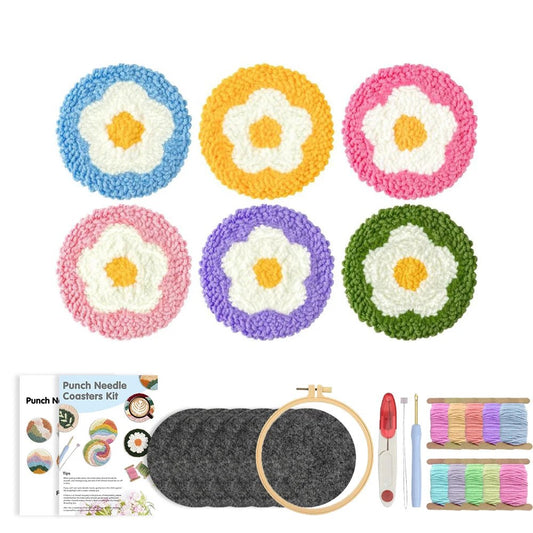 DIY Punch Needle Tufting Coaster Kit - Delightful Daisy's