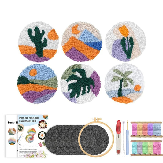 DIY Punch Needle Tufting Coaster Kit - Lavish Landscapes