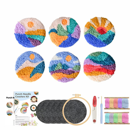 DIY Punch Needle Tufting Coaster Kit - Sunshine Bliss
