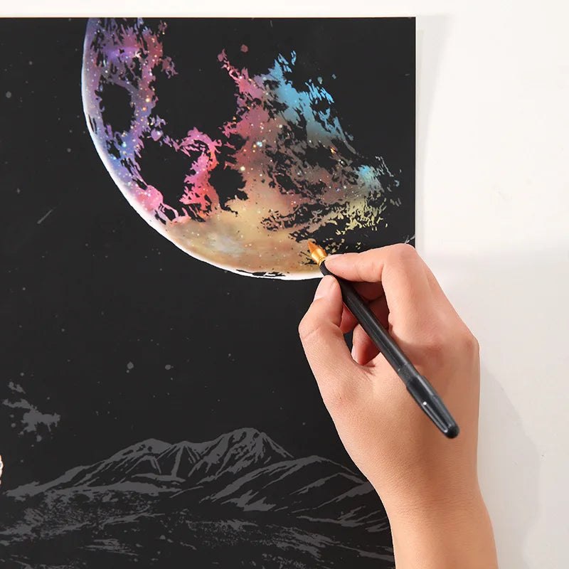 Scratch Open Drawing DIY Scratch Art Painting Drawing 4 x A4 Designs Bundle - Spacescape ...
