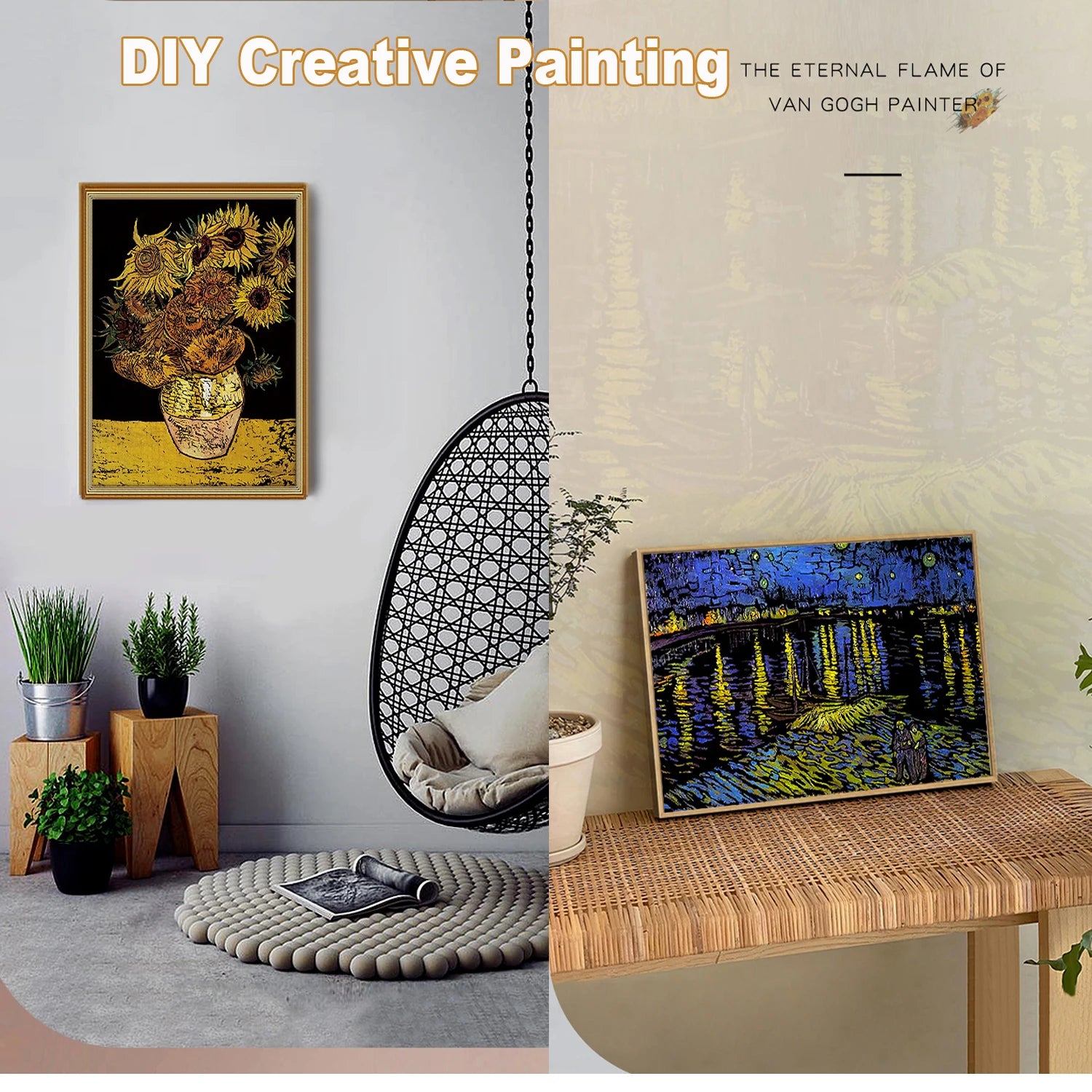 DIY Scratch Art Painting Drawing 4 x A4 Designs Bundle - Van Gogh