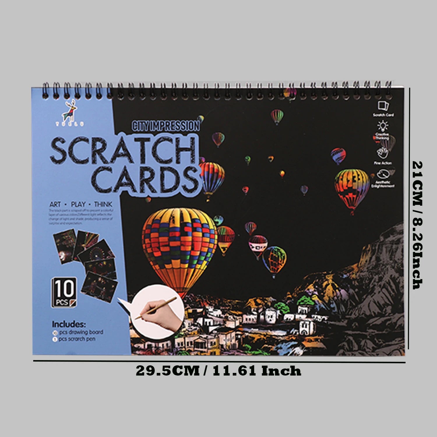 DIY Scratch Art Painting Drawing A4 10 Page Booklet - City Impression