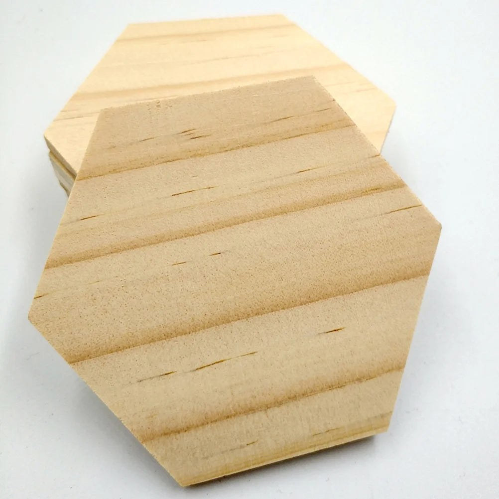 DIY Wooden Hexagon Coaster Blanks - 25 Pack