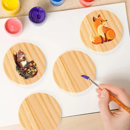 DIY Wooden Round Coaster Blanks - 12 pack