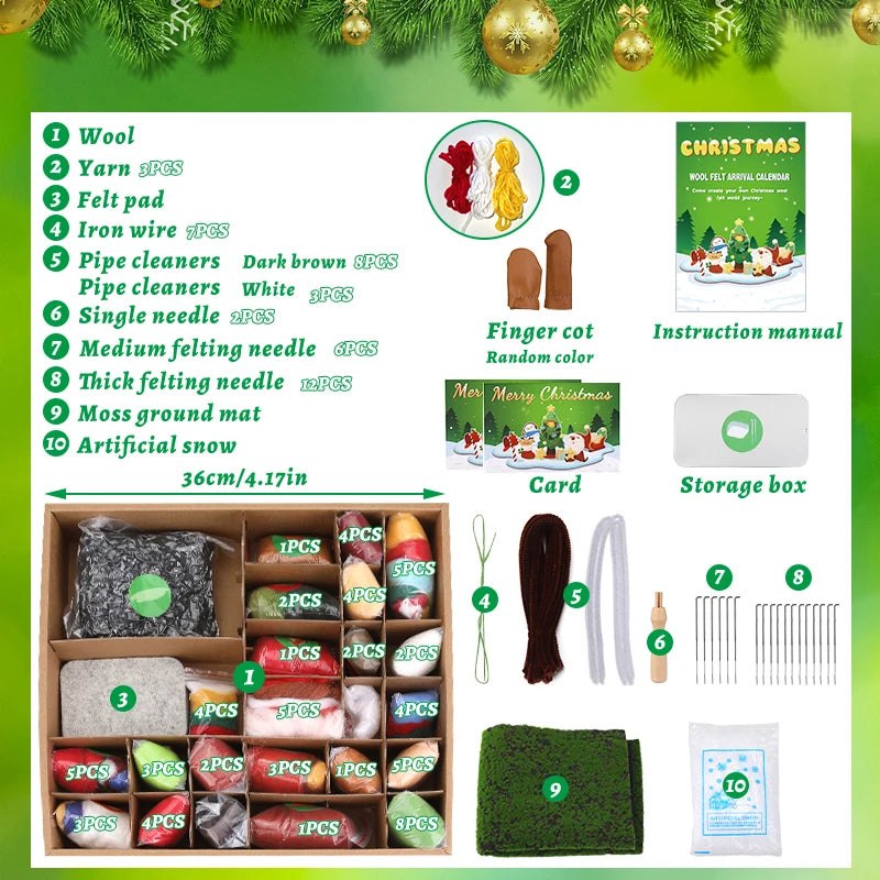 DIY Wool Felting Christmas Advent Santa Arrival Kit