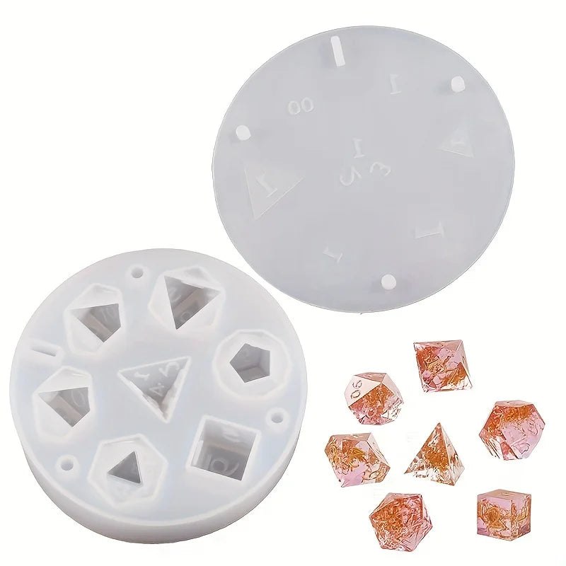 DND Dungeons & Dragons Dice Silicone Mould 7pc Set