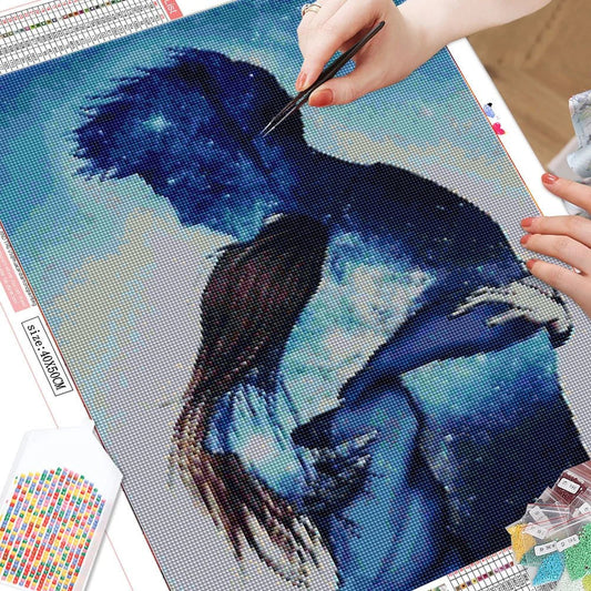 Diamond Painting Kit 5D Mosaic - Blue Starry Hugging Lovers