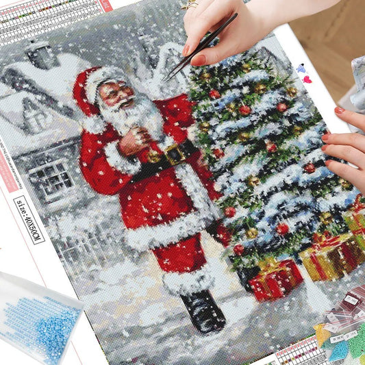 Diamond Painting Kit 5D Mosaic - Christmas Tree & Santa