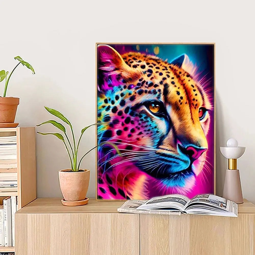 Diamond Painting Kit 5D Mosaic - Colorful Leopard