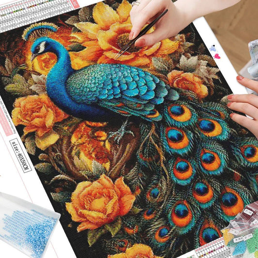 Diamond Painting Kit 5D Mosaic - Floral Peacock