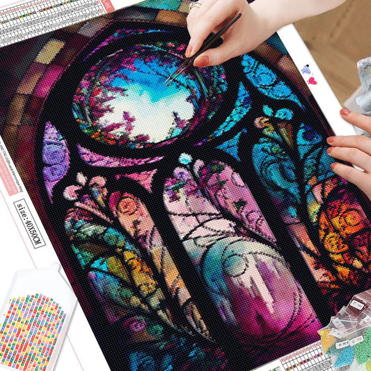Diamond Painting Kit 5D Mosaic - Mystical Stained Glass Window