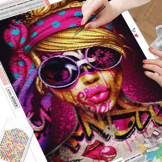 Diamond Painting Kit 5D Mosaic - Pop Art Graffiti Girl