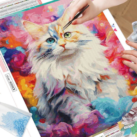 Diamond Painting Kit 5D Mosaic - Rainbow Kitty