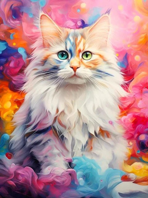 Diamond Painting Kit 5D Mosaic - Rainbow Kitty