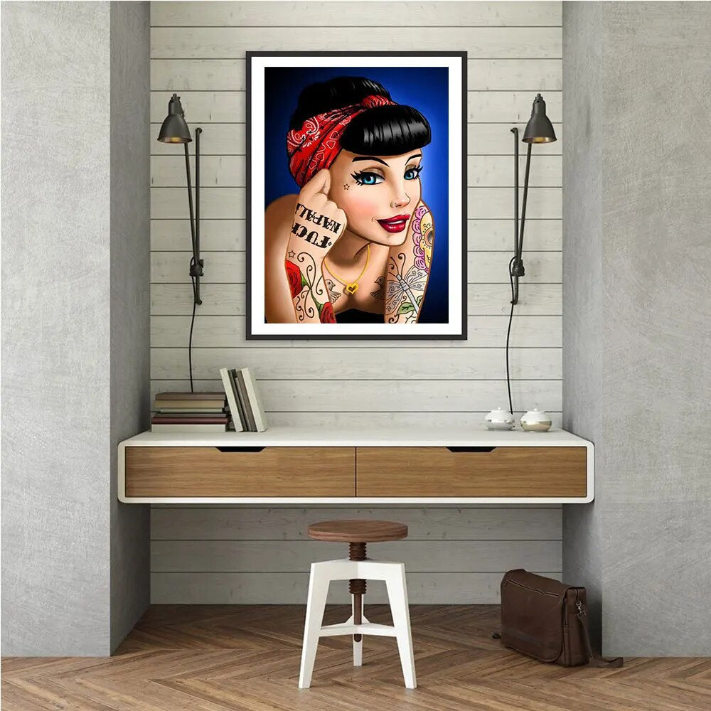 Diamond Painting Kit 5D Mosaic - Rockabilly Lady