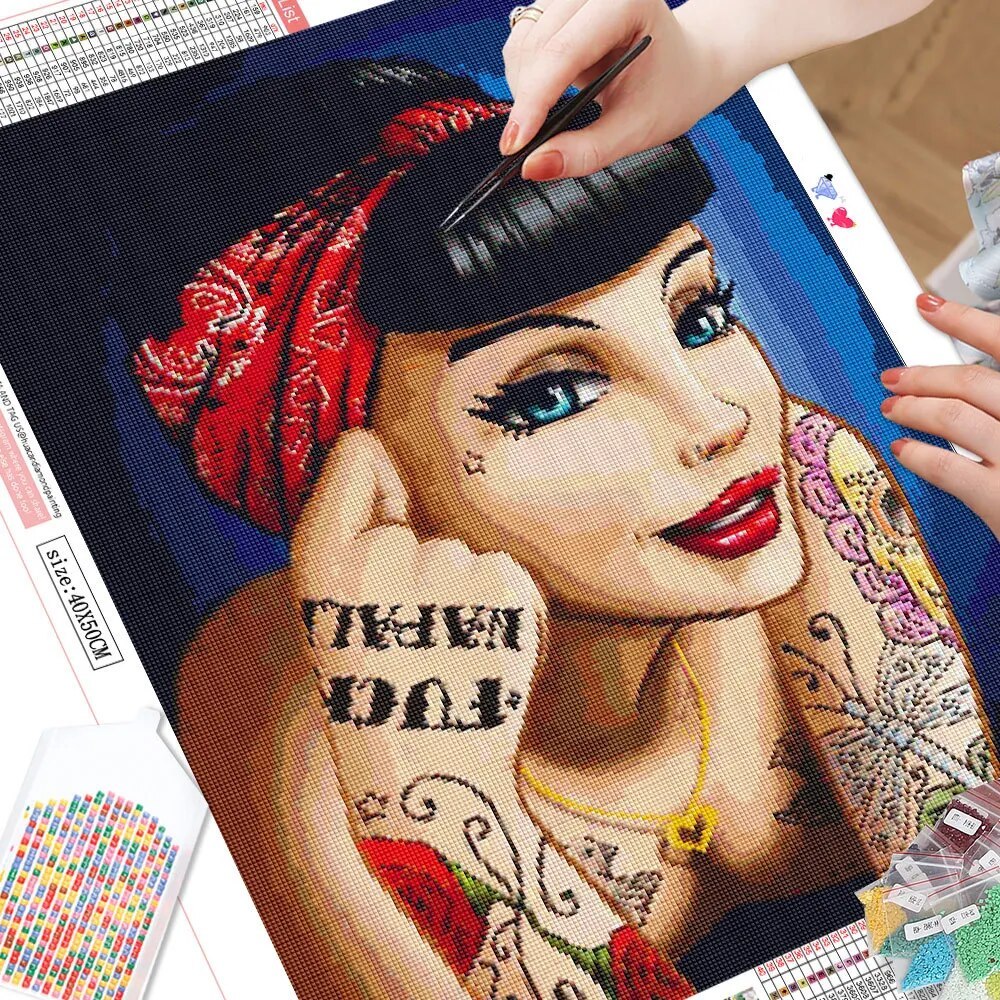 Diamond Painting Kit 5D Mosaic - Rockabilly Lady