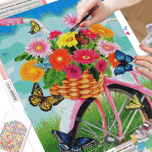 Diamond Painting Kit 5D Mosaic - Spring Time Bicycle