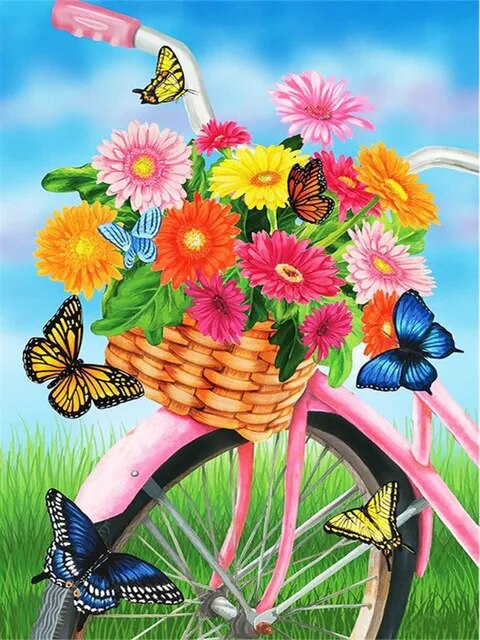 Diamond Painting Kit 5D Mosaic - Spring Time Bicycle