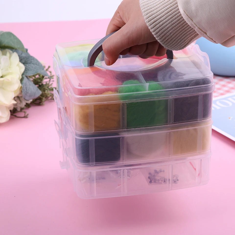 Easy Carry Latch Hook Yarn Plastic Storage Box