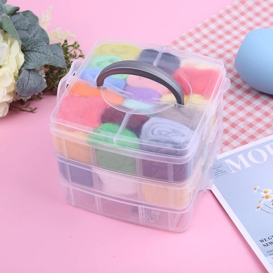 Easy Carry Latch Hook Yarn Plastic Storage Box