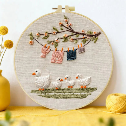 Embroidery DIY Starter Kit - 4 Little Ducks