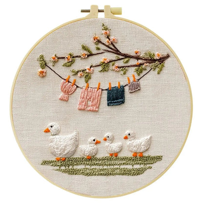 Embroidery DIY Starter Kit - 4 Little Ducks