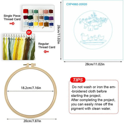 Embroidery DIY Starter Kit - 4 Little Ducks