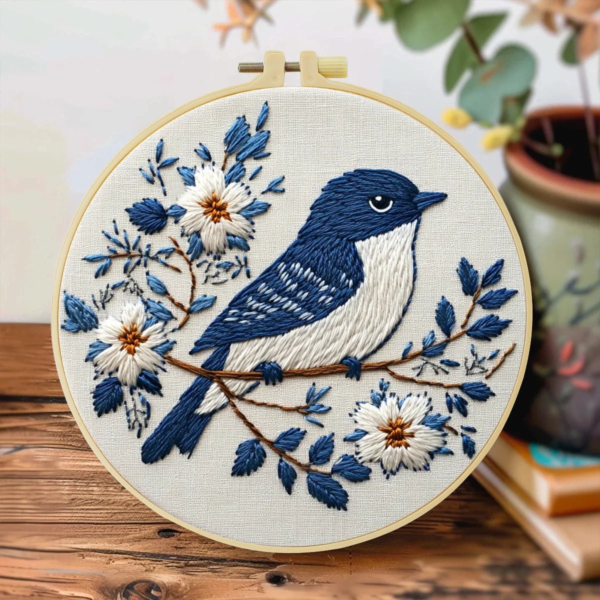 Embroidery DIY Starter Kit - Blue Bird