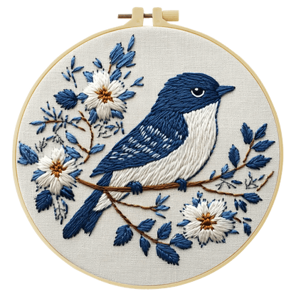 Embroidery DIY Starter Kit - Blue Bird