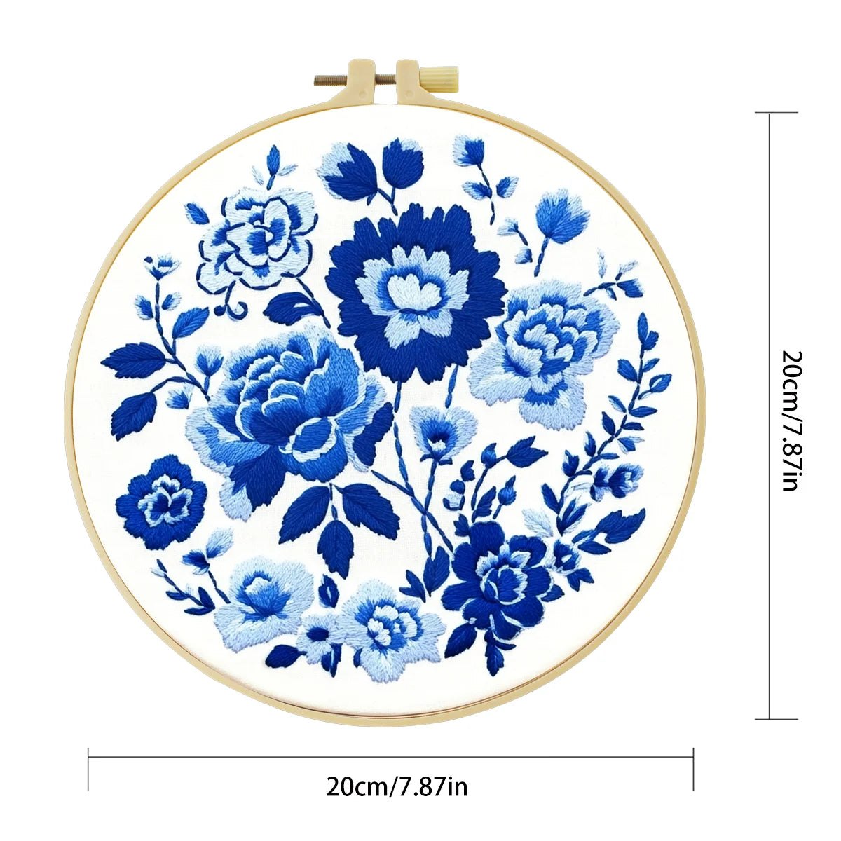 Embroidery DIY Starter Kit - Blue Rosettes