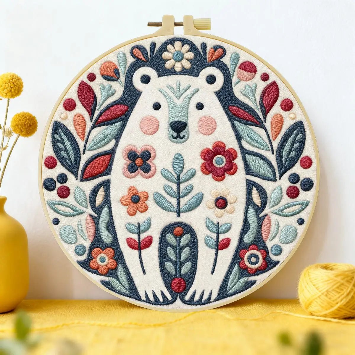 Embroidery DIY Starter Kit - Boho Bear
