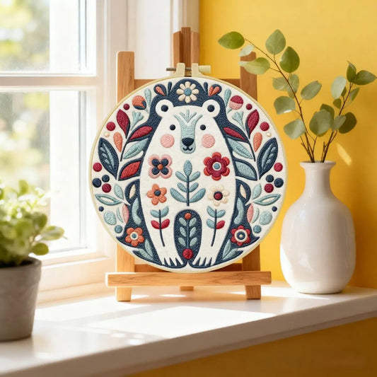 Embroidery DIY Starter Kit - Boho Bear