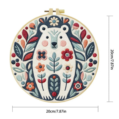 Embroidery DIY Starter Kit - Boho Bear