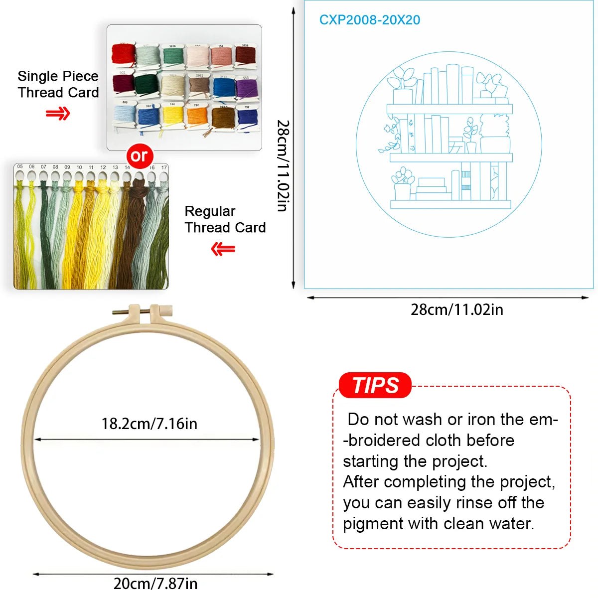 Embroidery DIY Starter Kit - Bookshelf