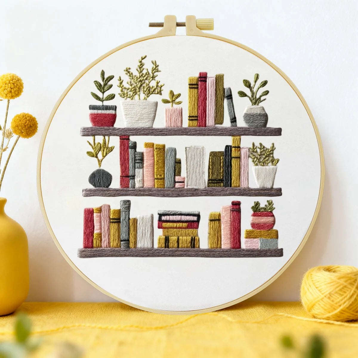 Embroidery DIY Starter Kit - Busy Bookshelf