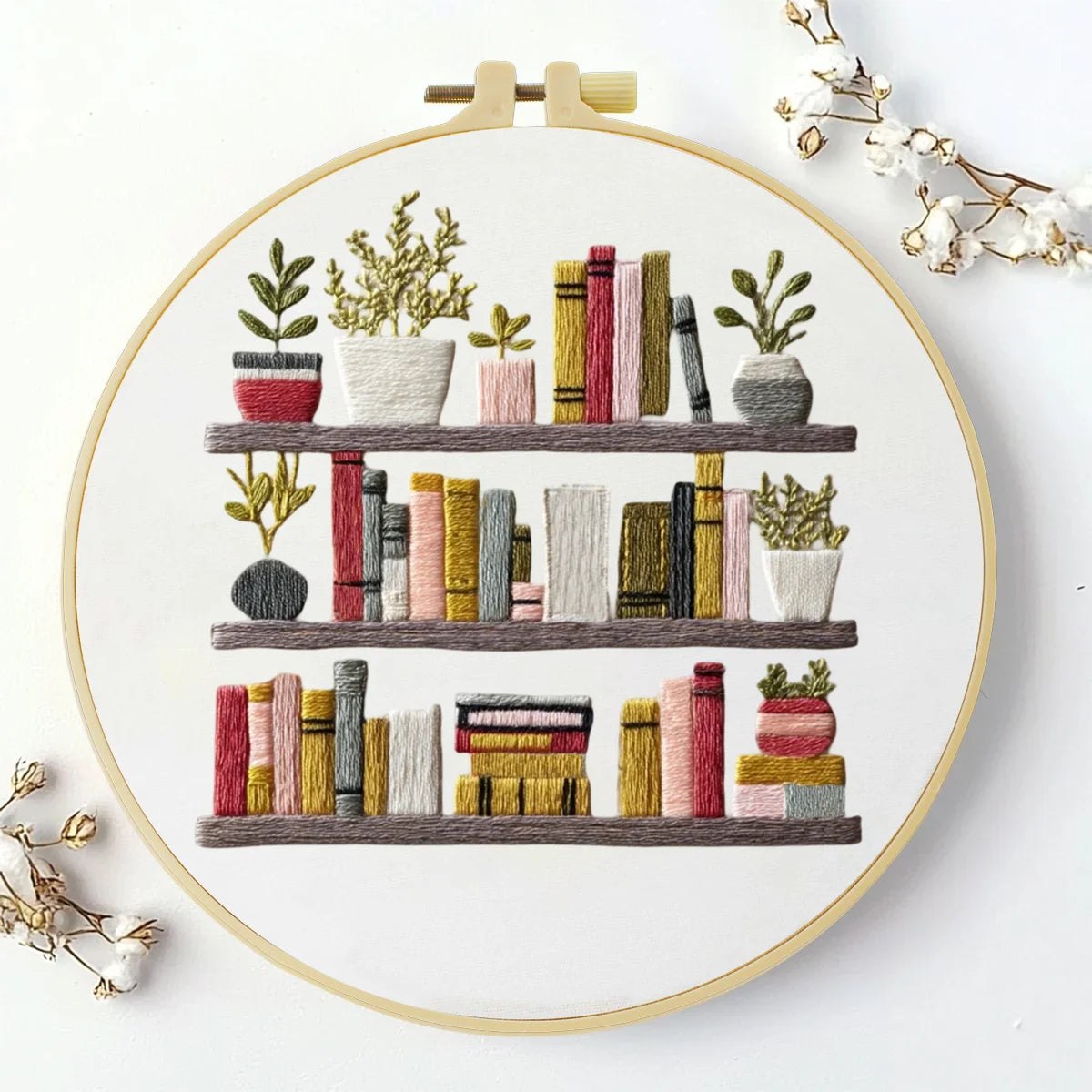 Embroidery DIY Starter Kit - Busy Bookshelf