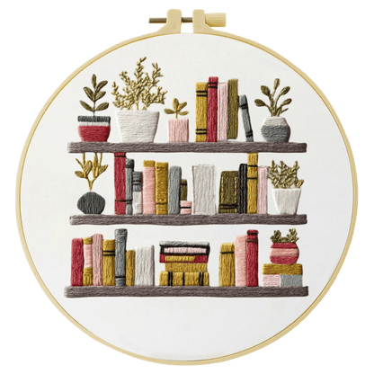 Embroidery DIY Starter Kit - Busy Bookshelf