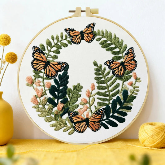 Embroidery DIY Starter Kit - Butterfly Garland