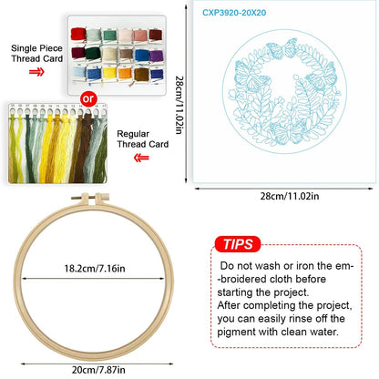 Embroidery DIY Starter Kit - Butterfly Garland